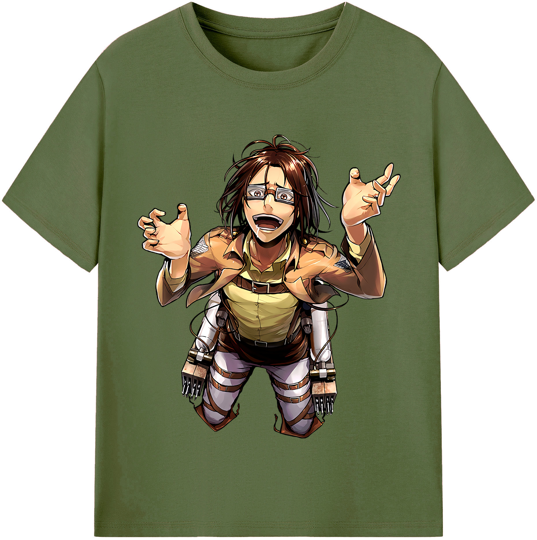 （画像用） 進撃の巨人 ハンジ·ゾエ Attack on Titan Hanji Zoe 綿100％半袖Tシャツ（フロントプリント）